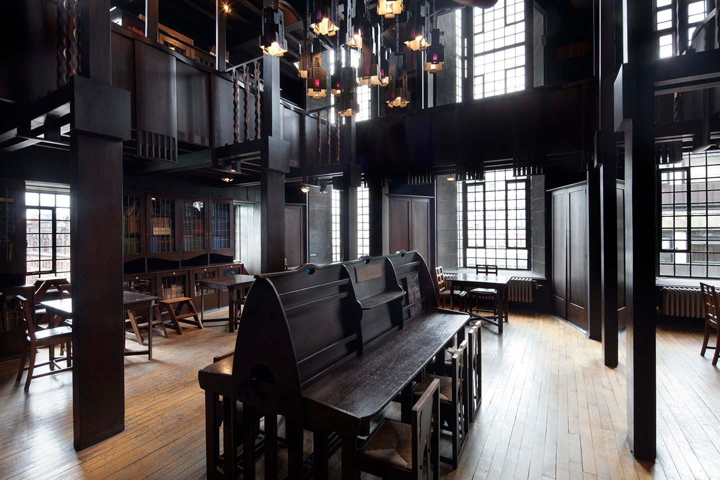 The Glasgow School of Art library before the fire.